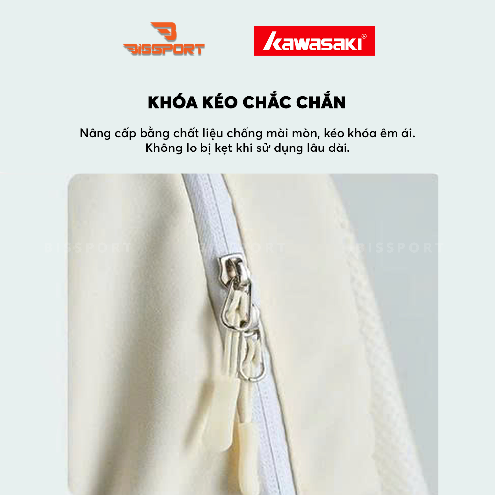 Balo Cầu Lông Kawasaki D8273 Chính Hãng - Trắng Xanh - Tiện Dụng - Chắc Chắn - Nhẹ - Ổn Định - Có Ngắn Đựng Vợt Riêng